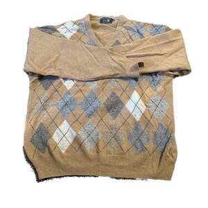 Vintage Kerry Classic Argyle Sweater Pure Lambswool Mens Normcore light academia